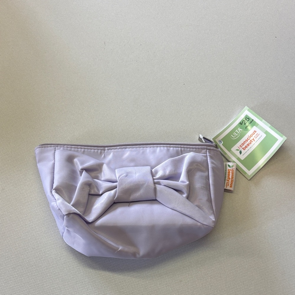 NWT Lavender Cosmetic Bag with Bow by Ulta Beauty